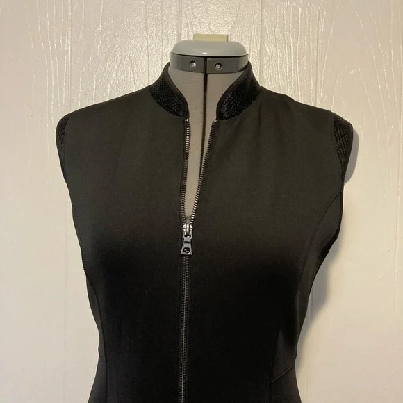 Elie Tahari Black Fit & Flare detail sleeveless dress size 6